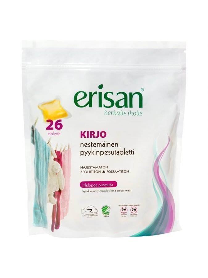 Erisan Kirjo Nestemäinen Pyykinpesutabletti 26 kpl