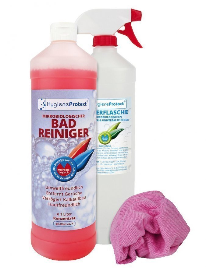 Hygieneprotect Kylpyhuoneen Puhdistusaine 3-Osainen Setti Roosa