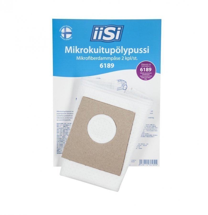 Iisi 6189 Mikrokuitupölypussi 2kpl