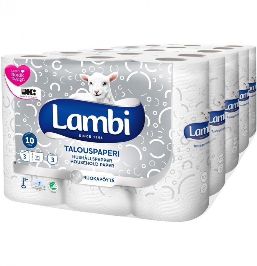 Lambi Talouspaperi Kuvioitu Kokoarkki 3 Rullaa