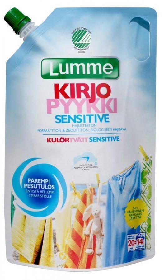 Lumme Sensitive Kirjopyykki 800 Ml Pyykinpesuneste