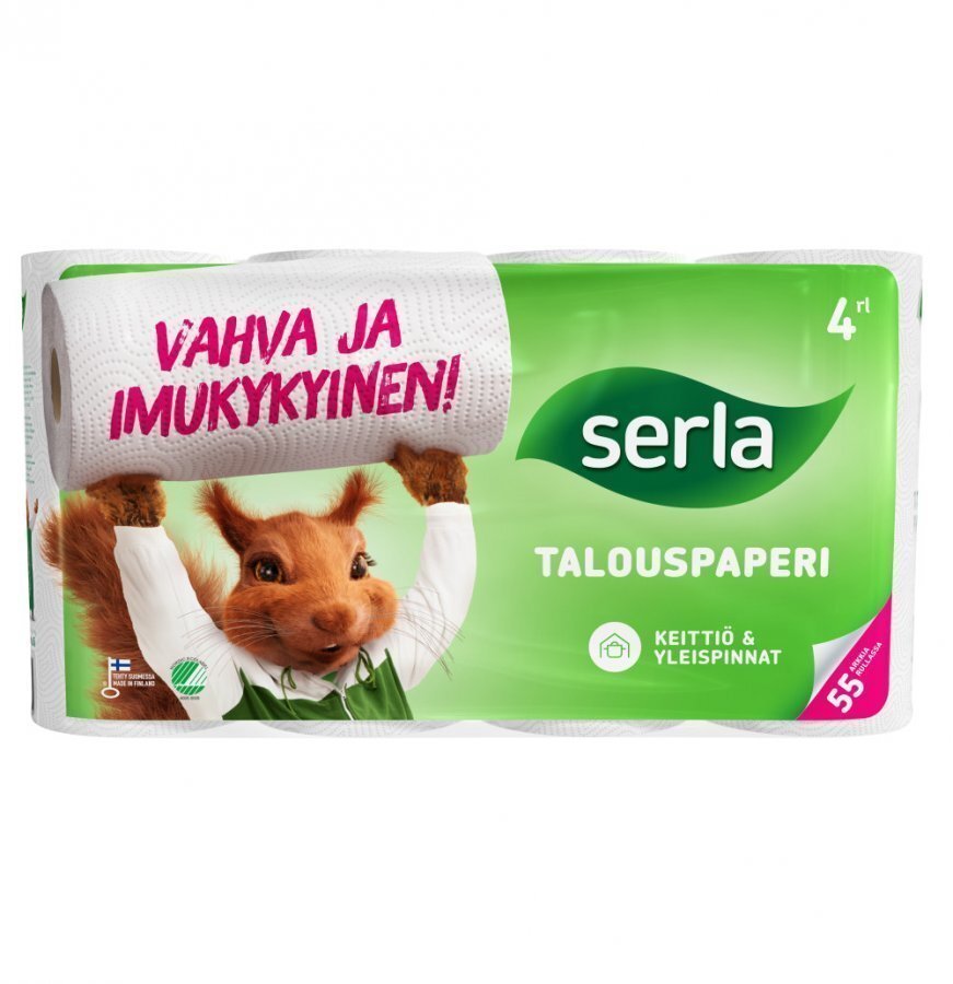 Serla Valkoinen Talouspaperi 4 Rullaa