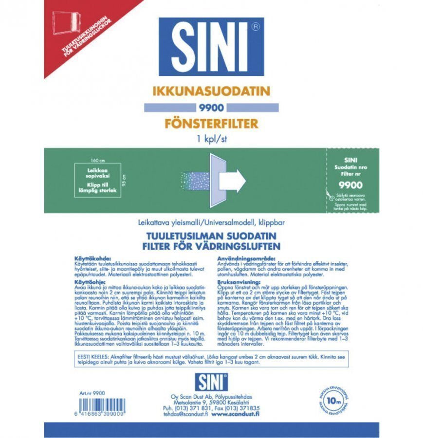 Sini Ikkunasuodatin 160 X 95 Cm