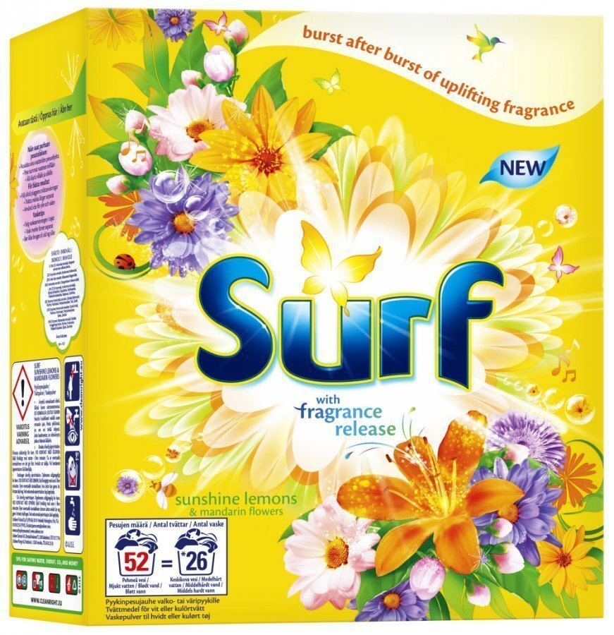 Surf Sunshine Lemons & Mandarin Flowers Pyykinpesujauhetiiviste 1